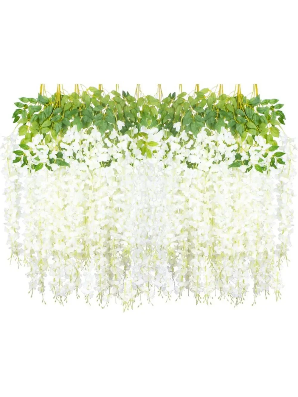 24 Pack Fake Wisteria Vine Hanging Garland Silk Flowers for Home Wedding Decor